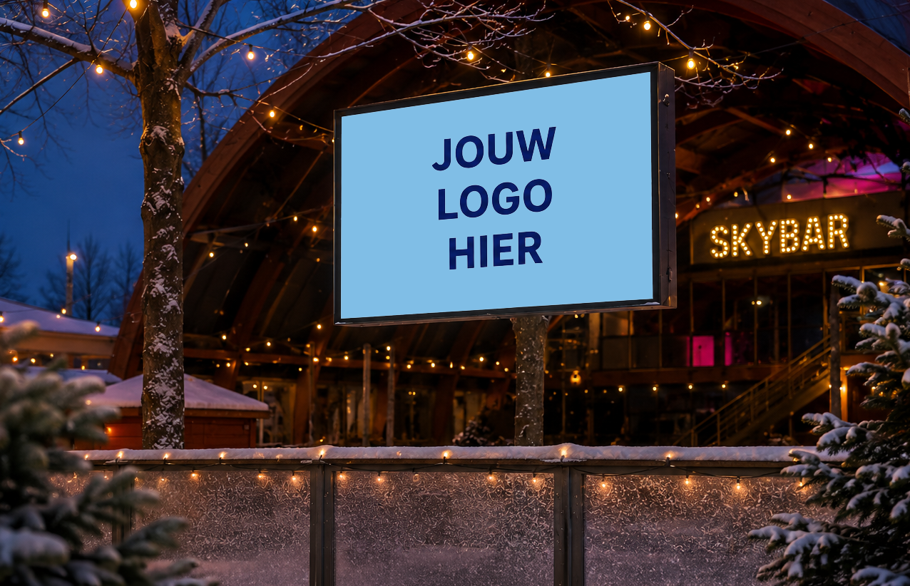 Voorbeeld sponsorlogo's op het LED-scherm