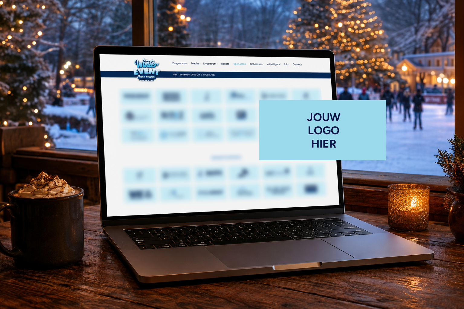 Voorbeeld sponsorvermelding op de website